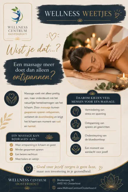 een massage doet meer dan alleen ontspannen