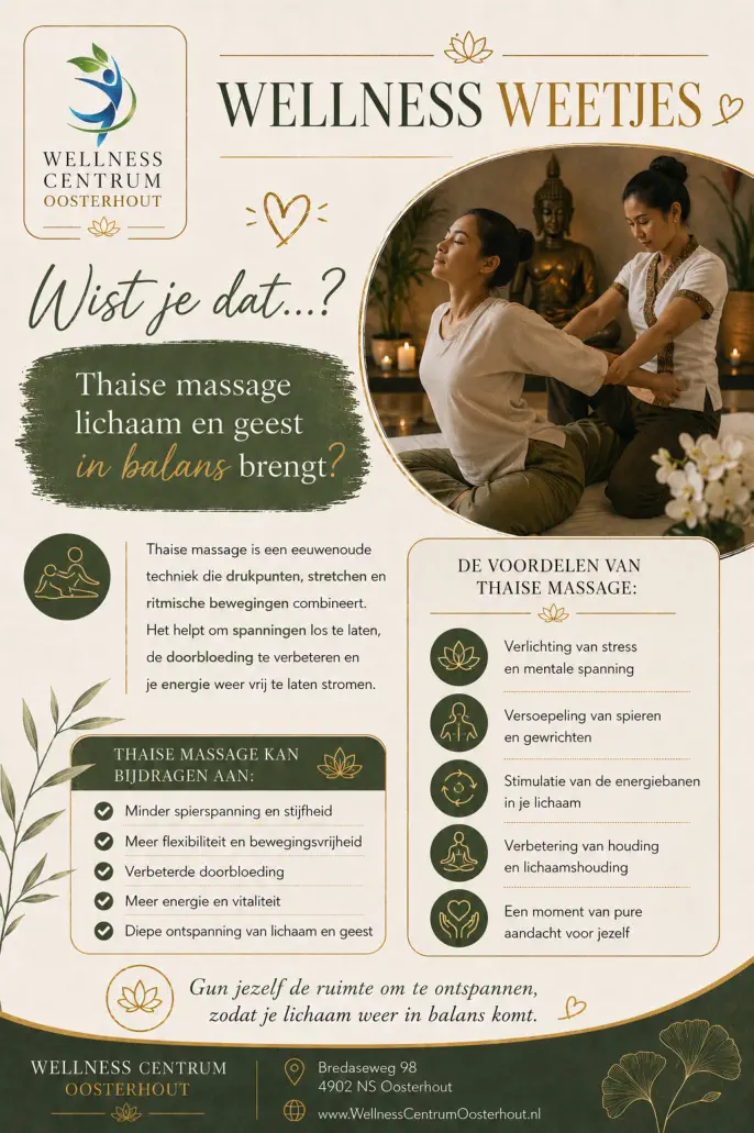 Wist je dat Thaise massage lichaam en geest in balans brengt? grote afbeelding
